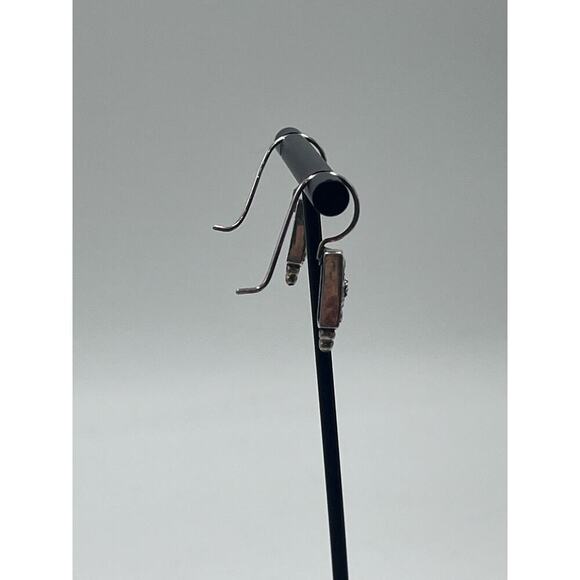 Artisan Sterling Silver Signed 925 Raised Swirl Filigree Boho Drop Bali Earring - Picture 6 of 13